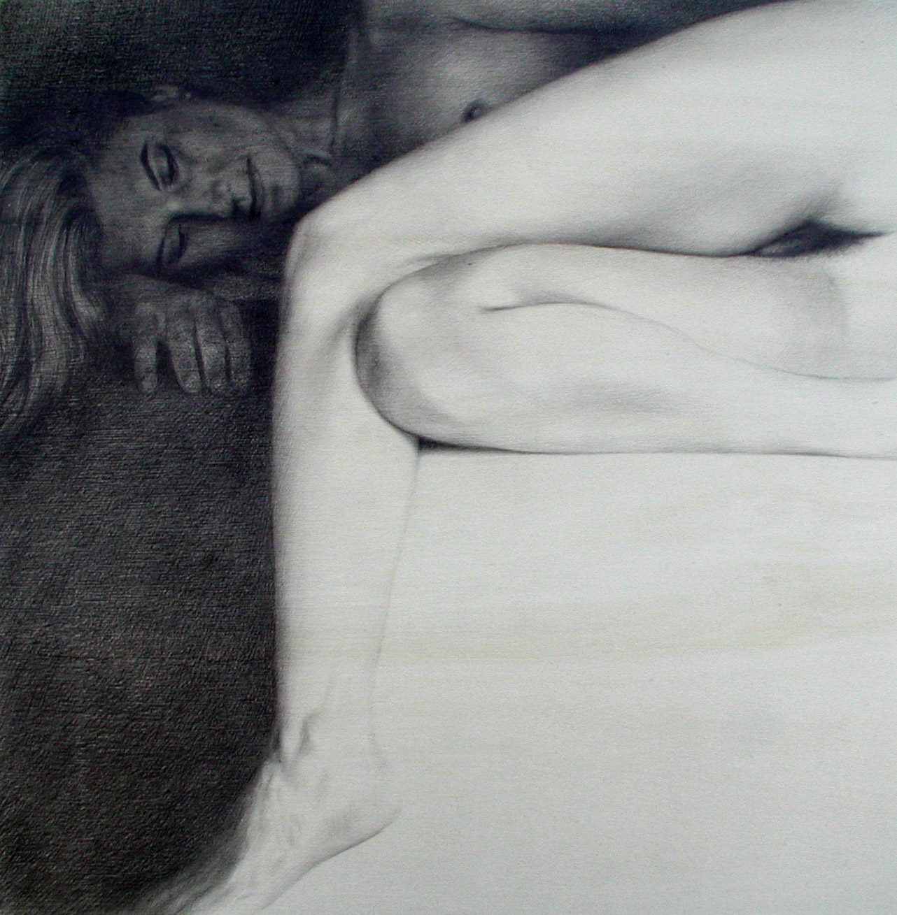 „Schlaf“ - Bleistift auf Holz - 34 x 34 cm - 2001