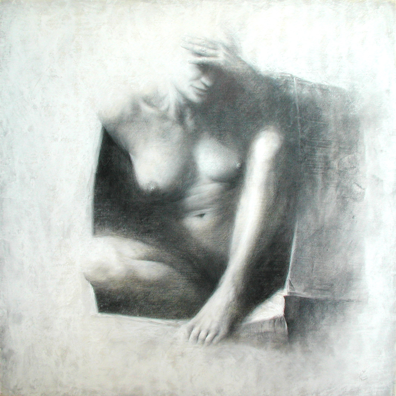 „Blickwinkel“ (Diptychon) . Pastellkreide auf Holz . je 60 x 60 cm . 2005