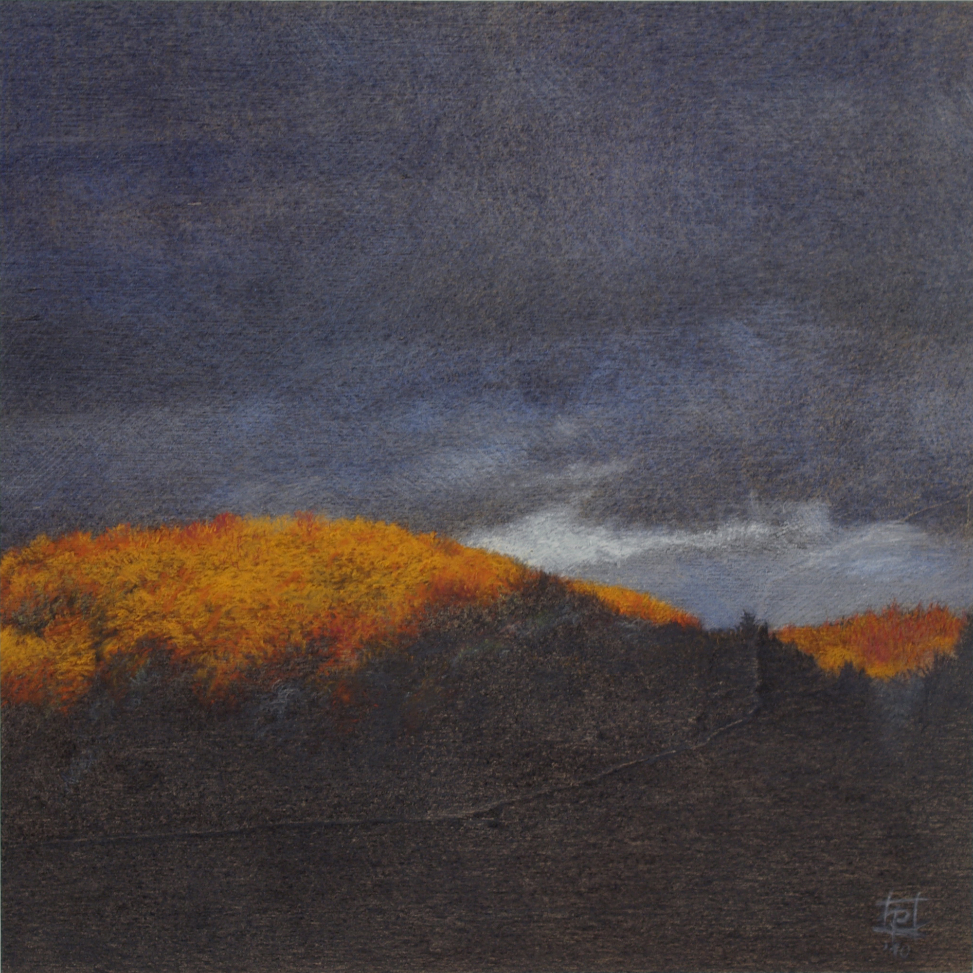 „Herbst I“ . Blei-, Farbstift und Acryl auf Holz . 29 x 29 cm . 2010